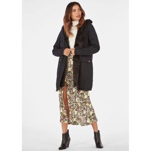 JustFab Fur Parka Hoodie Jacket Size S NWT Reg $86.95